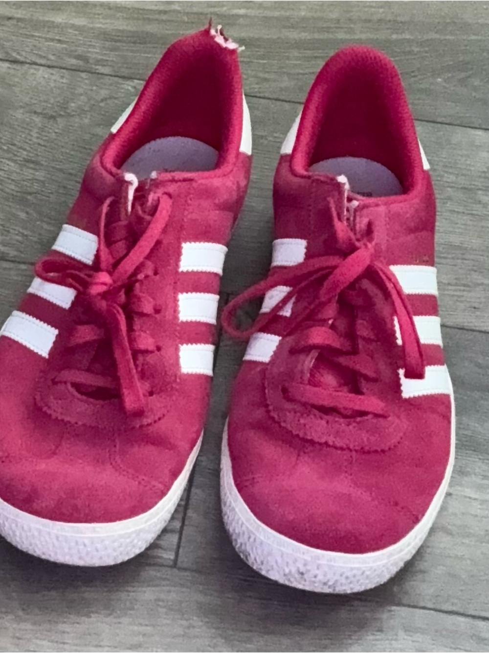 Adidas Gazelle Hot Pink Suede Sneakers Men 6 Women 8 - Picture 2 of 5